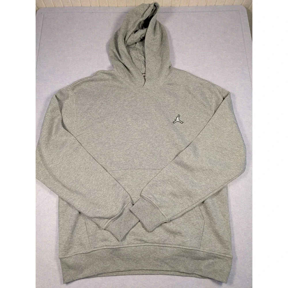 Jordan Hoodie Mens Medium Gray Brooklyn Fleece Jumpman Logo DQ7466-091 NWT